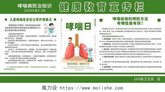 绿色简约大气哮喘疾病防治健康知识宣传